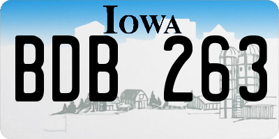 IA license plate BDB263