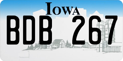 IA license plate BDB267