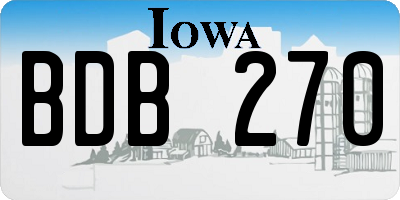 IA license plate BDB270