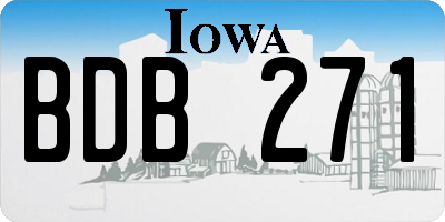 IA license plate BDB271