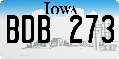 IA license plate BDB273