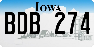 IA license plate BDB274