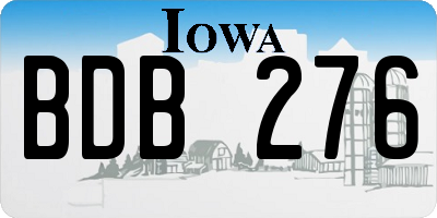 IA license plate BDB276