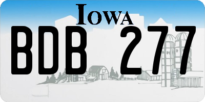 IA license plate BDB277