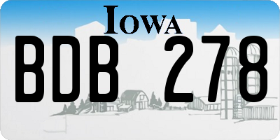 IA license plate BDB278