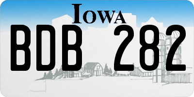 IA license plate BDB282