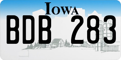IA license plate BDB283