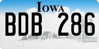 IA license plate BDB286