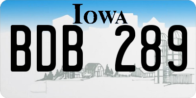 IA license plate BDB289