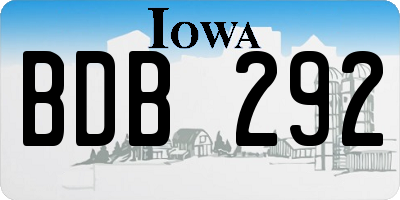IA license plate BDB292