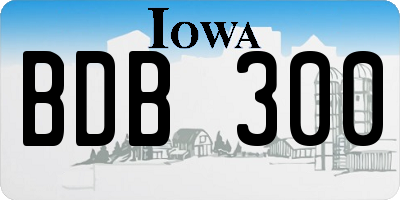 IA license plate BDB300