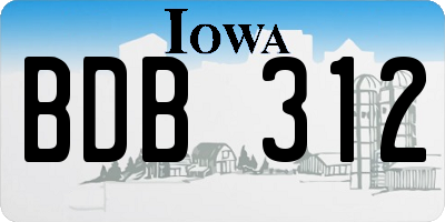 IA license plate BDB312