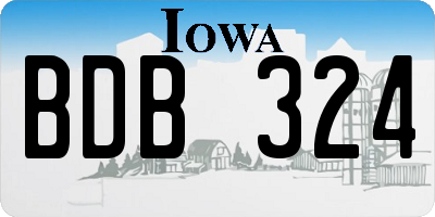 IA license plate BDB324