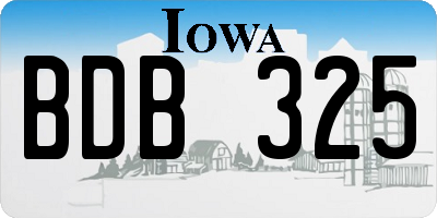 IA license plate BDB325