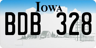 IA license plate BDB328