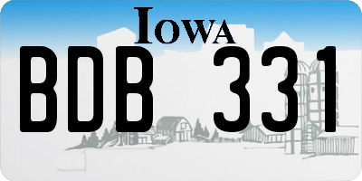 IA license plate BDB331