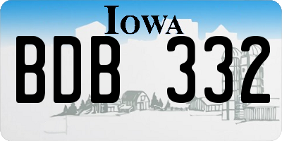 IA license plate BDB332