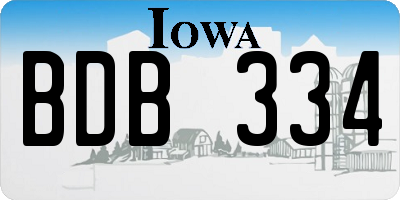 IA license plate BDB334
