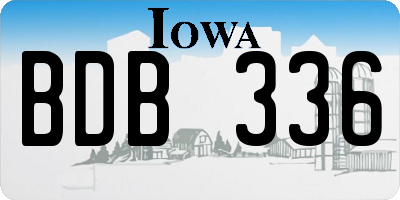 IA license plate BDB336