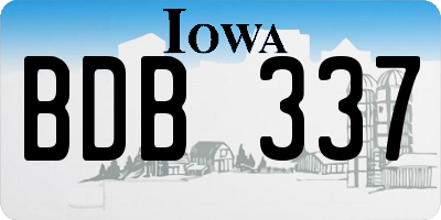IA license plate BDB337