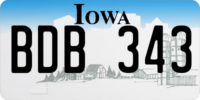 IA license plate BDB343