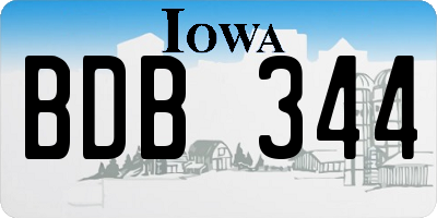 IA license plate BDB344