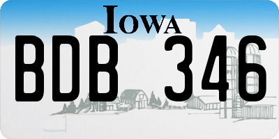 IA license plate BDB346