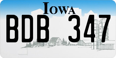 IA license plate BDB347