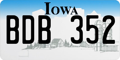 IA license plate BDB352