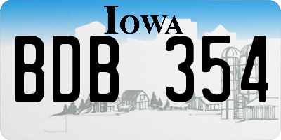 IA license plate BDB354
