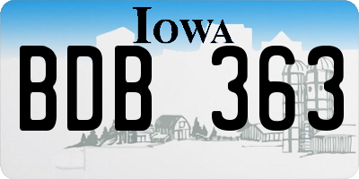 IA license plate BDB363