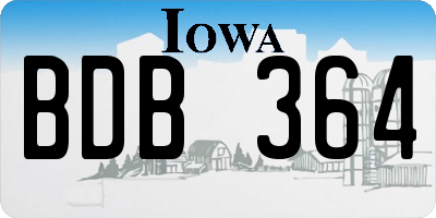 IA license plate BDB364