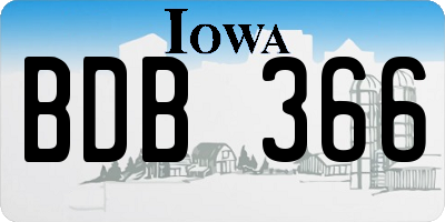 IA license plate BDB366