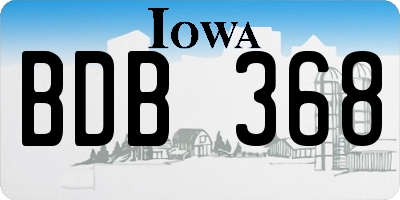 IA license plate BDB368
