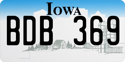 IA license plate BDB369