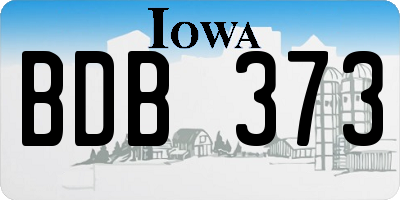 IA license plate BDB373