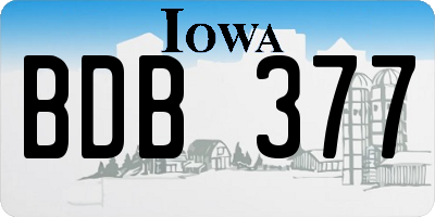 IA license plate BDB377