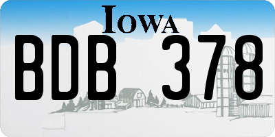 IA license plate BDB378