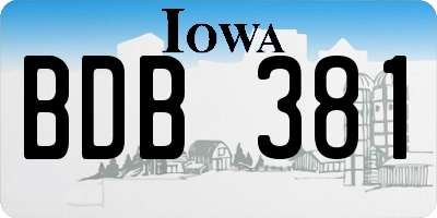 IA license plate BDB381