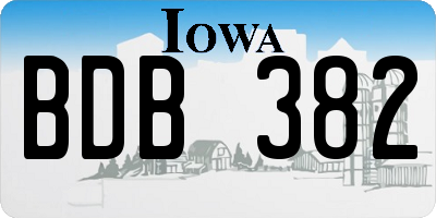 IA license plate BDB382
