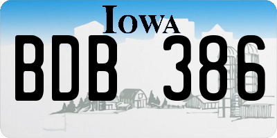 IA license plate BDB386