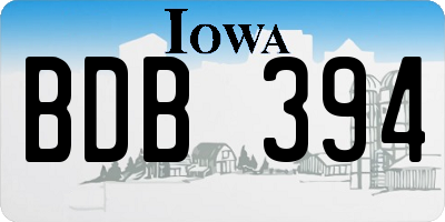 IA license plate BDB394