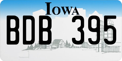 IA license plate BDB395