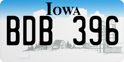 IA license plate BDB396