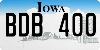 IA license plate BDB400