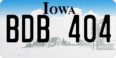 IA license plate BDB404