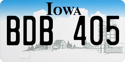 IA license plate BDB405