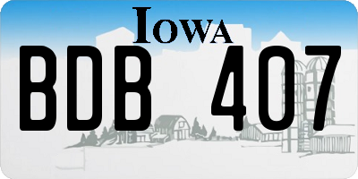 IA license plate BDB407