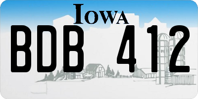 IA license plate BDB412