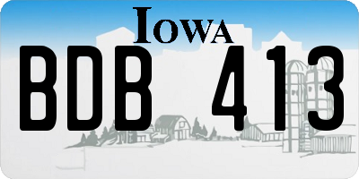 IA license plate BDB413